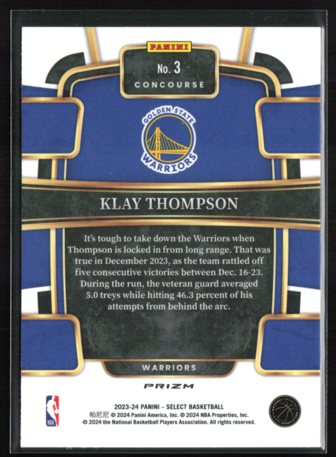 Klay Thompson Tri-Color