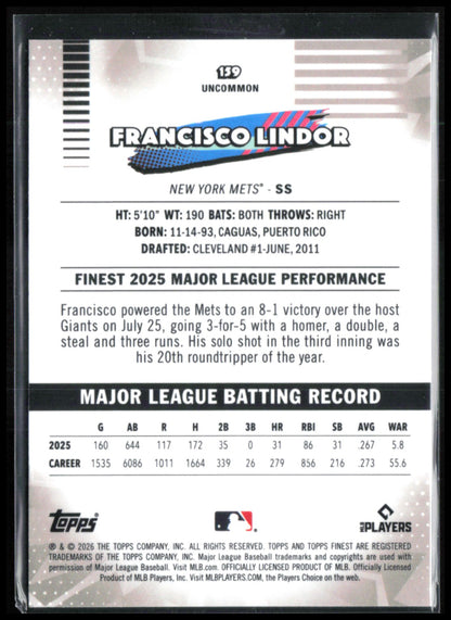 Francisco Lindor X-Fractor Uncommon
