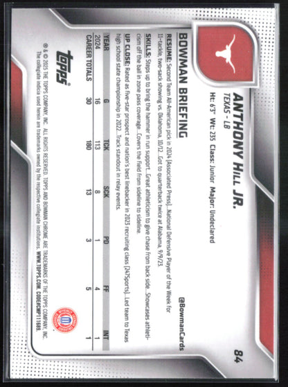 Anthony Hill Jr 1st Bowman X-Fractor
