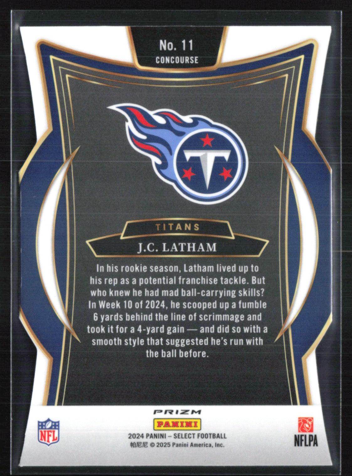 2024 Panini Select 11 J.C. Latham RC Silver Die-Cut – Dollar Box