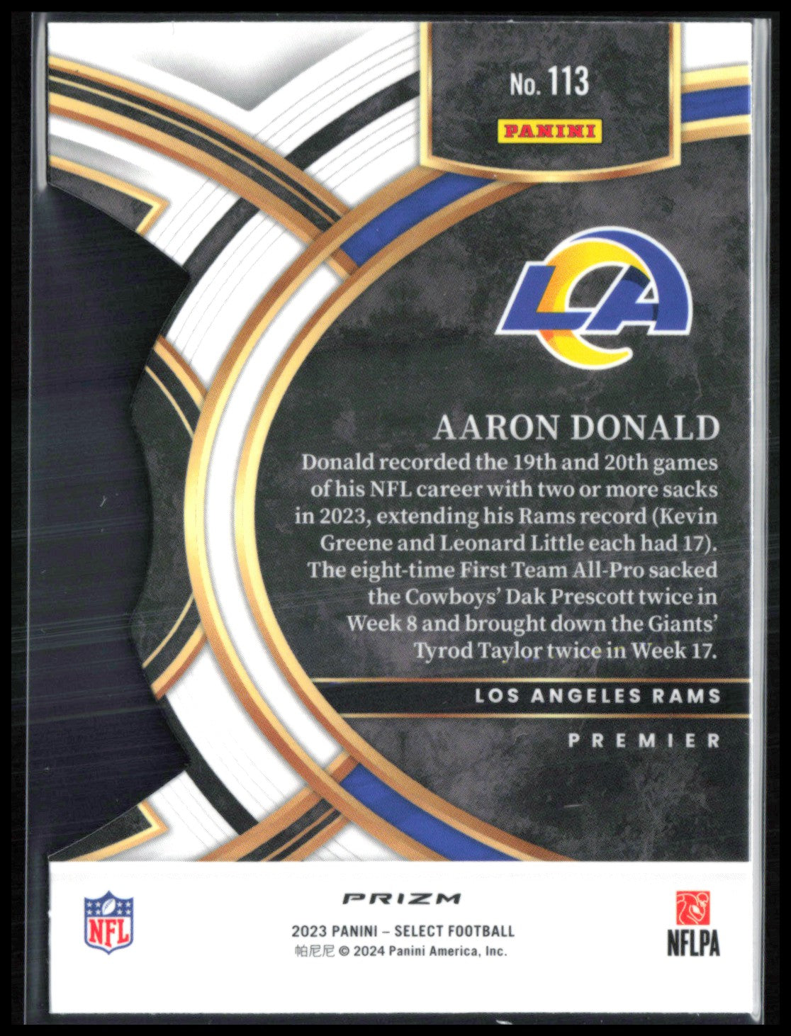 Aaron Donald Red Yellow Die-Cut