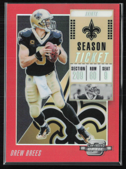 Drew Brees Season Ticket Red Prizm /199