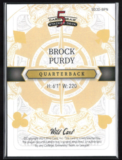 Brock Purdy 1/2 King of Diamonds 5 Card Draw