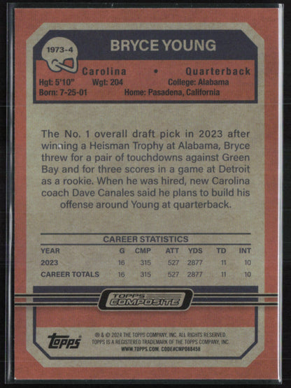 Bryce Young RC 2023 Topps Composite