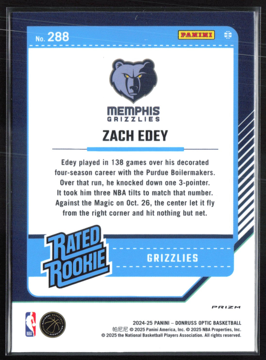 Zach Edey RC Purple Shock