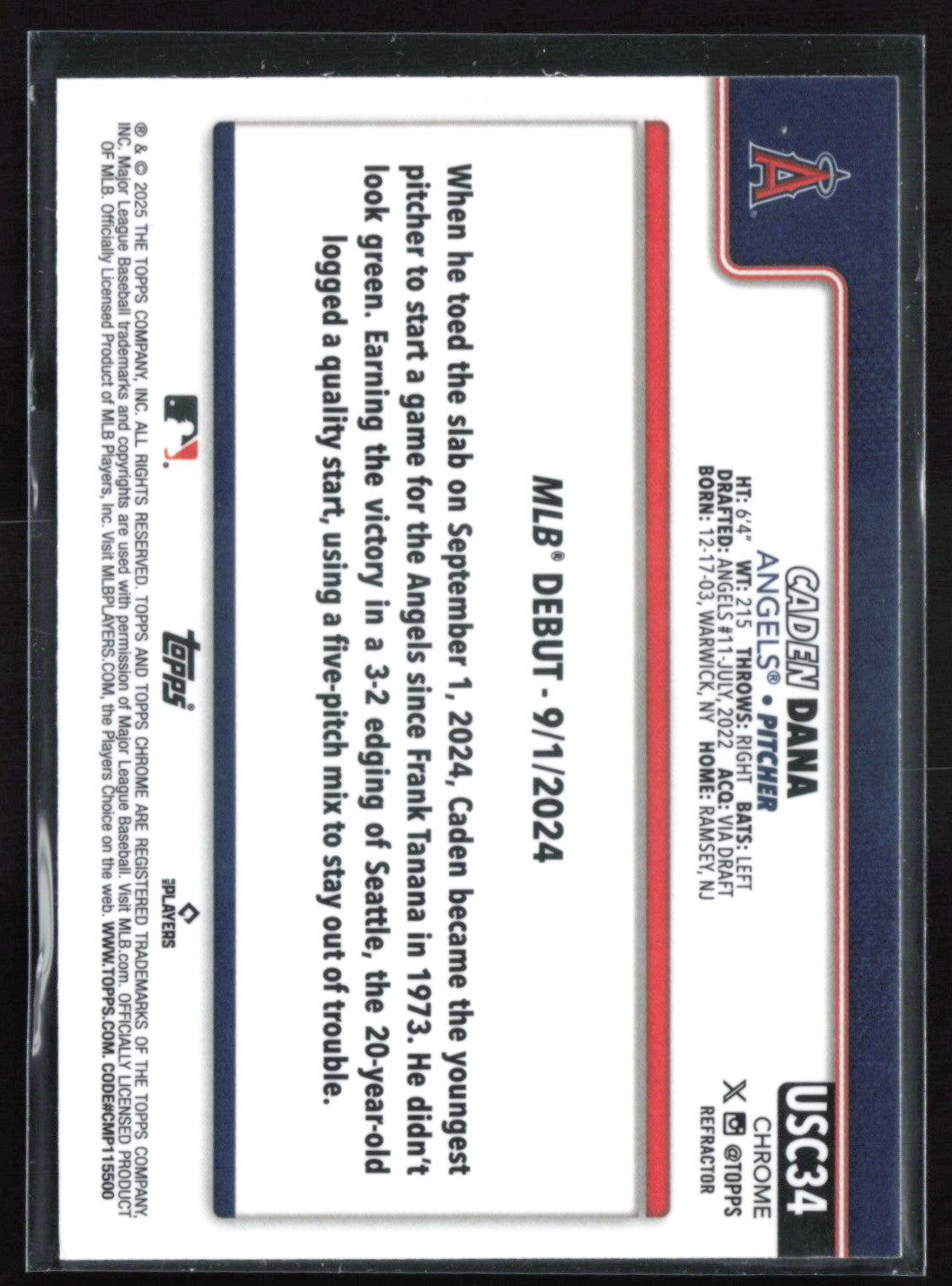 Caden Dana RC Refractor Debut