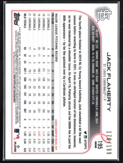 Jack Flaherty Aqua Mini Diamond /199