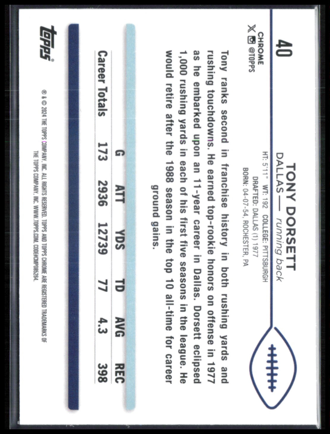 Tony Dorsett Pink Mini Diamond /399