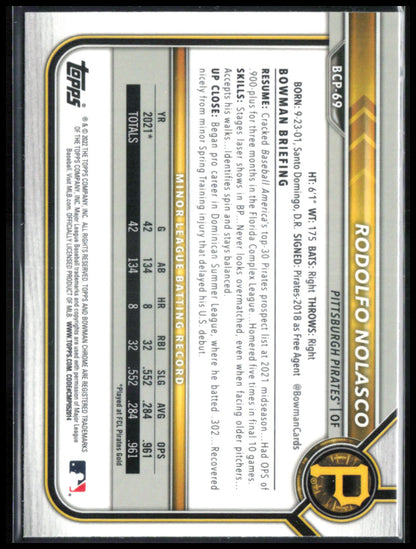 Rodolfo Nolasco 1st Bowman Mojo