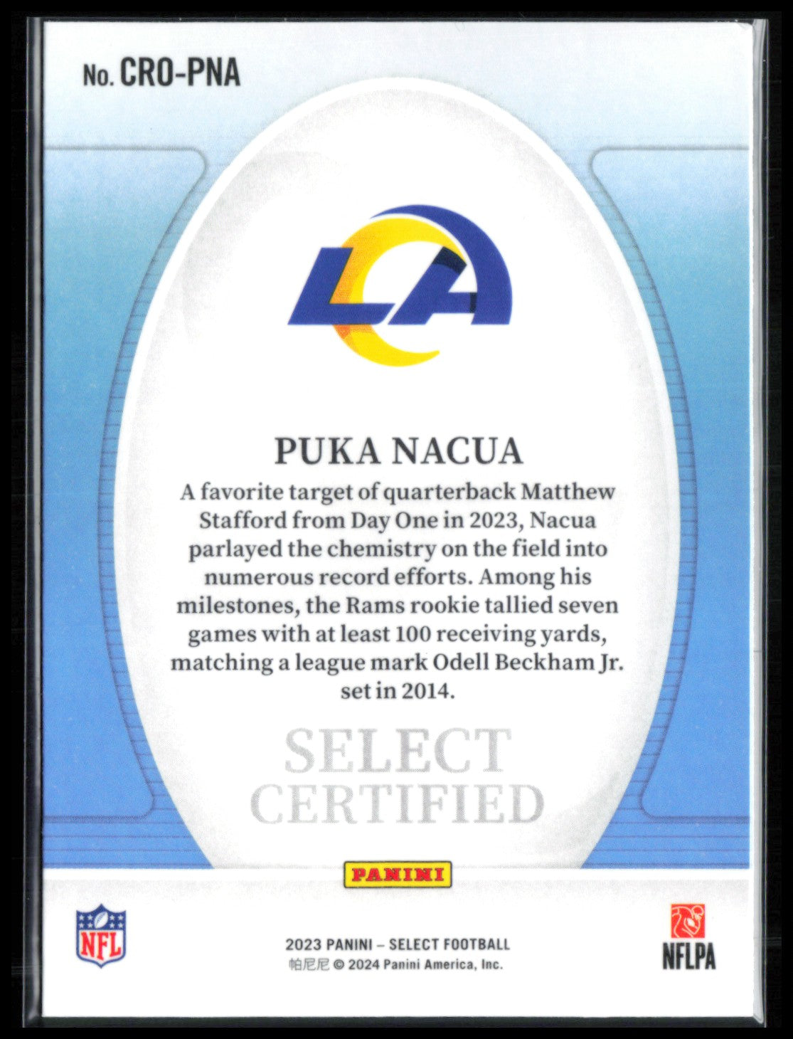 Puka Nacua RC Select Certified