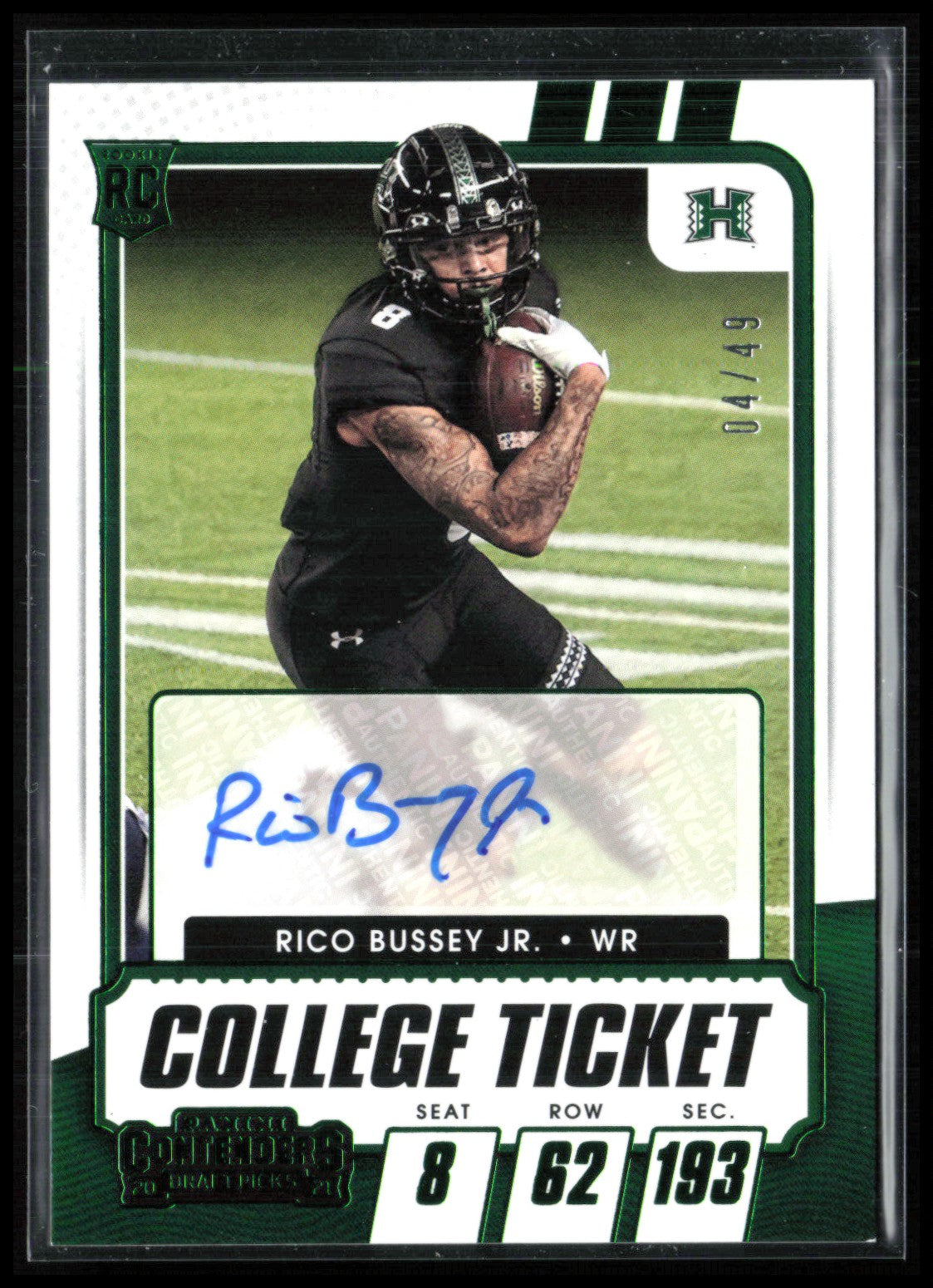Rico Bussey Jr. RC Auto /49 College Ticket
