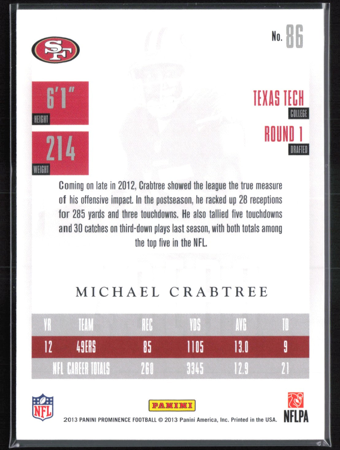 Michael Crabtree 2013 Prominence