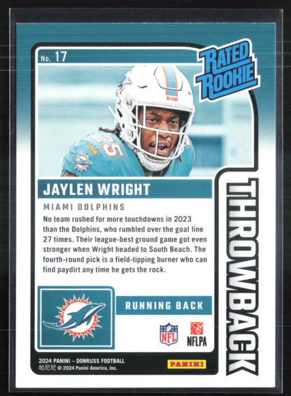 Jaylen Wright RC Rated Rookie