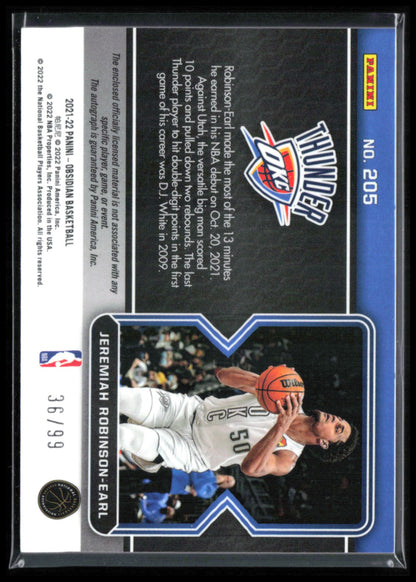Jeremiah Robinson-Earl RC Patch Auto /99 2021-22 Obsidian