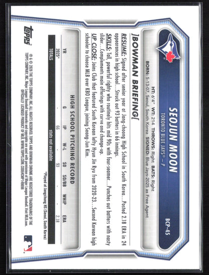 Seojun Moon 1st Bowman Mojo