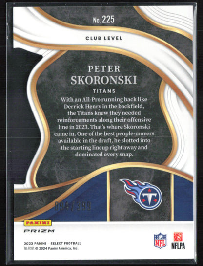 Peter Skoronski RC Orange /399 Club Level