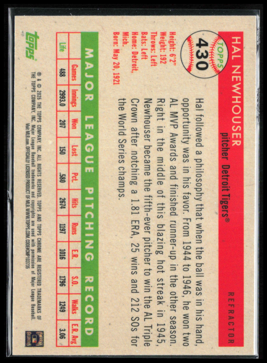 Hal Newhouser Refractor