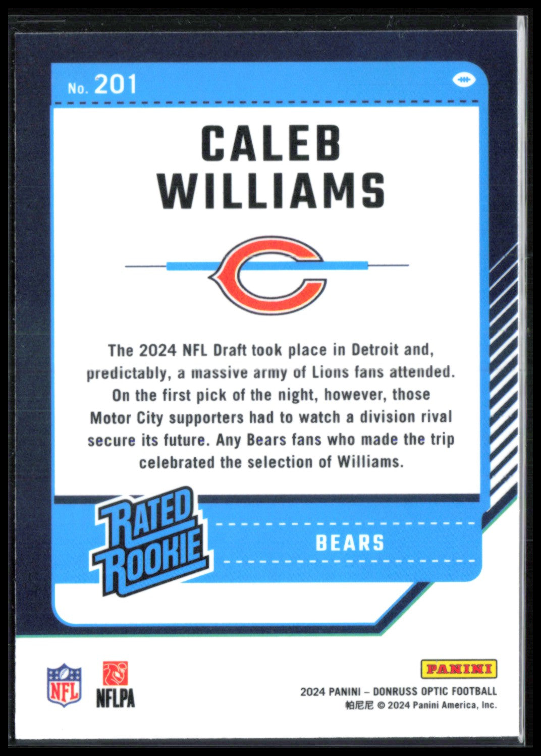 Caleb Williams RC Optic Rated Rookie