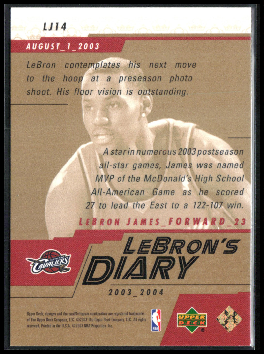 LeBron James 2003-04 LeBron's Diary