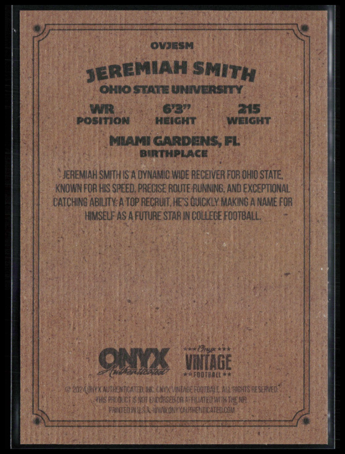 Jeremiah Smith Vintage Onyx