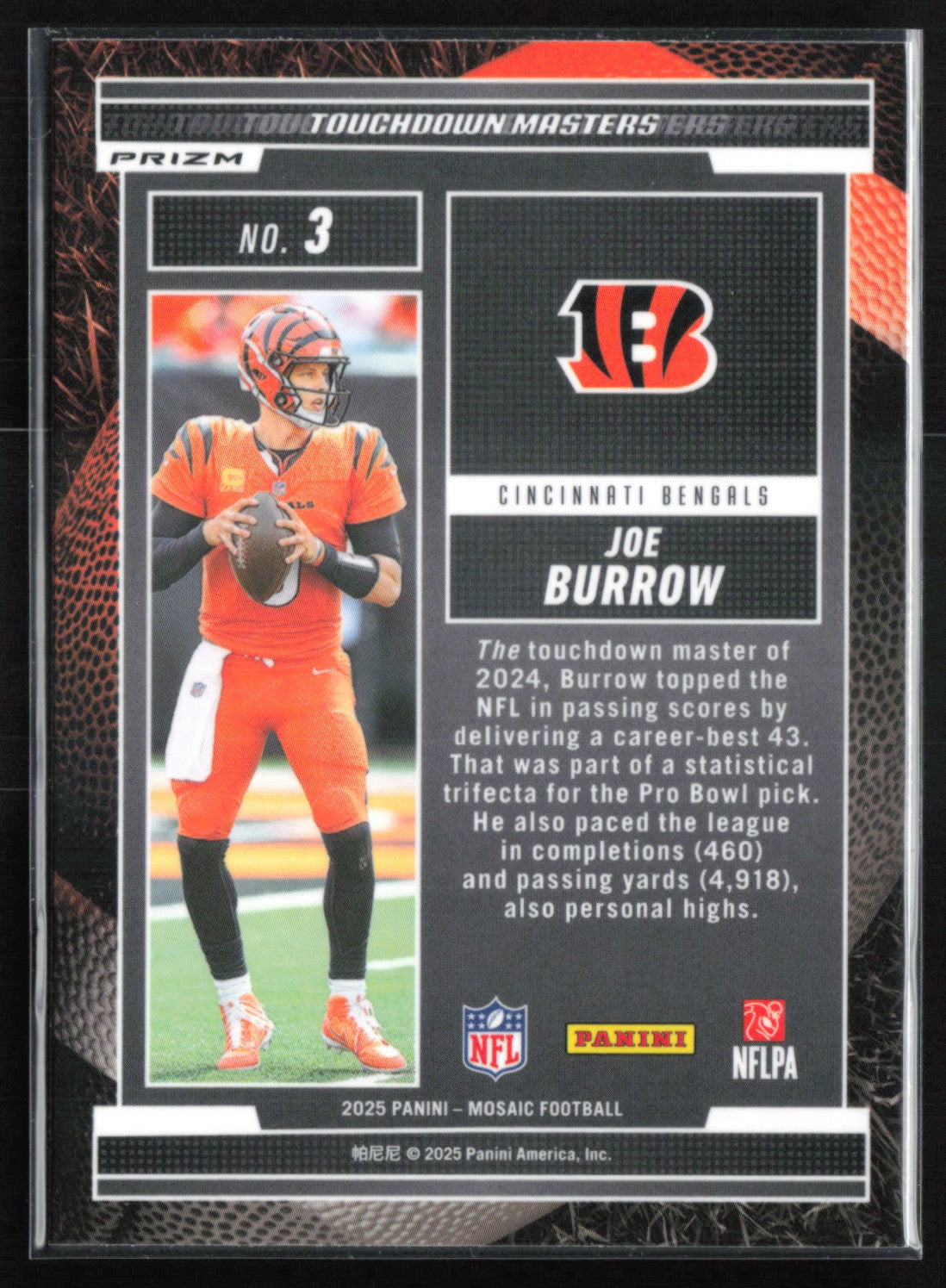 Joe Burrow Orange Mosaic