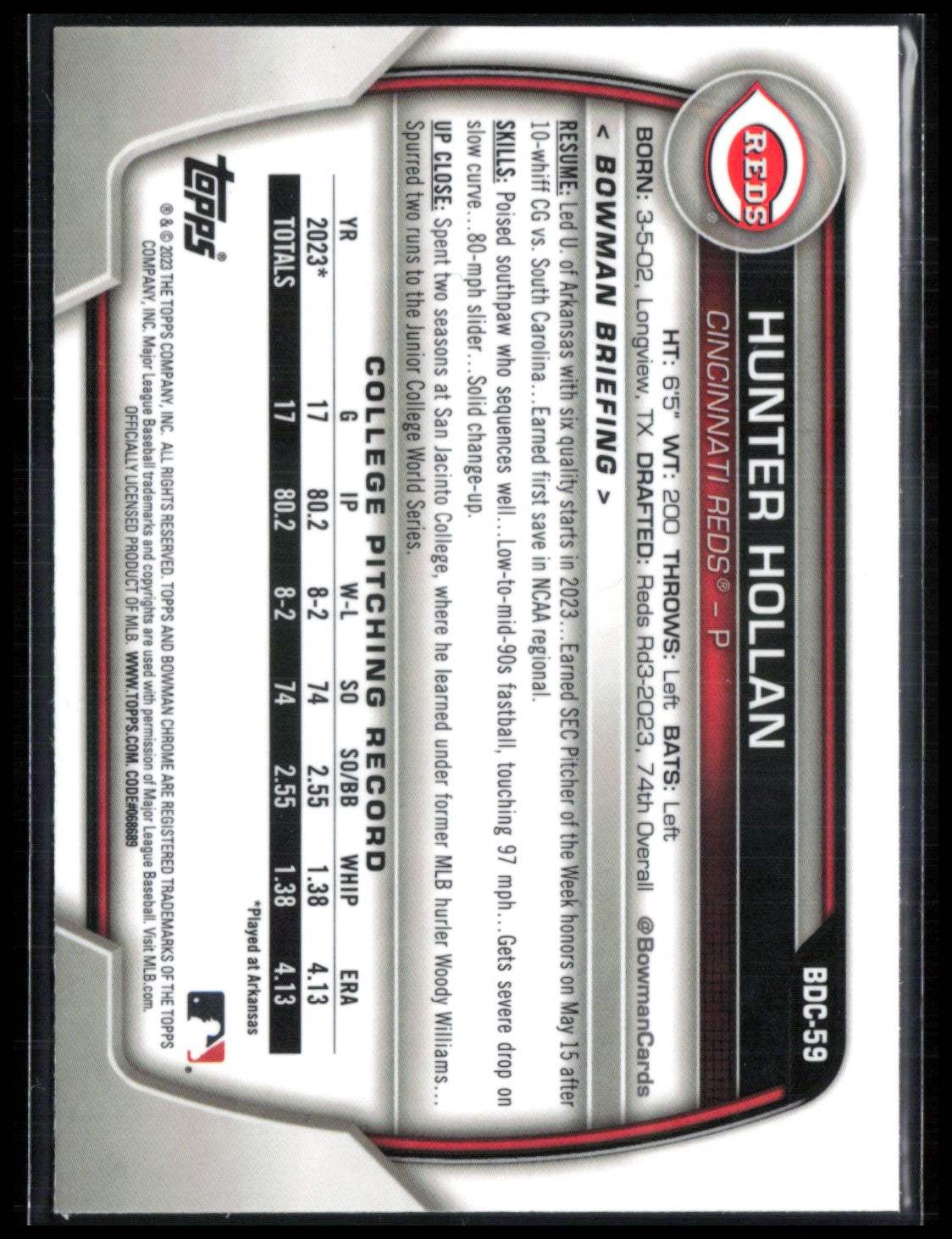Hunter Hollan 1st Bowman Sky Blue