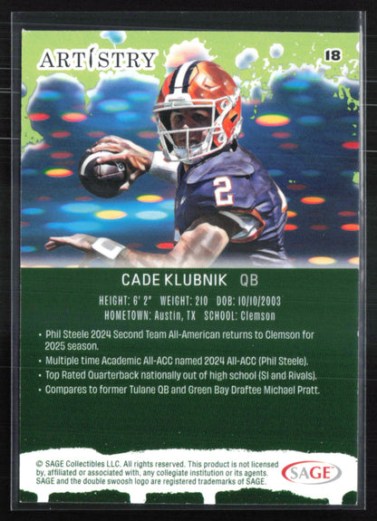 Cade Klubnik Artistry