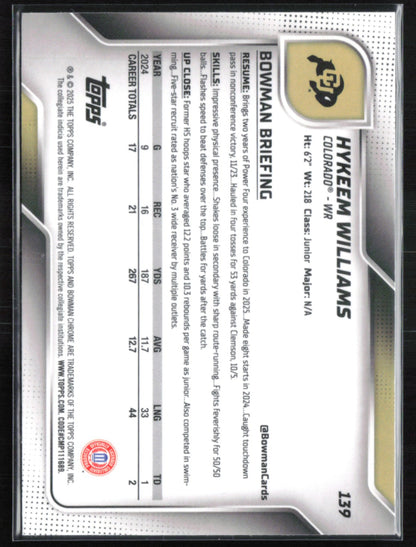 Hykeem Williams 1st Bowman X-Fractor