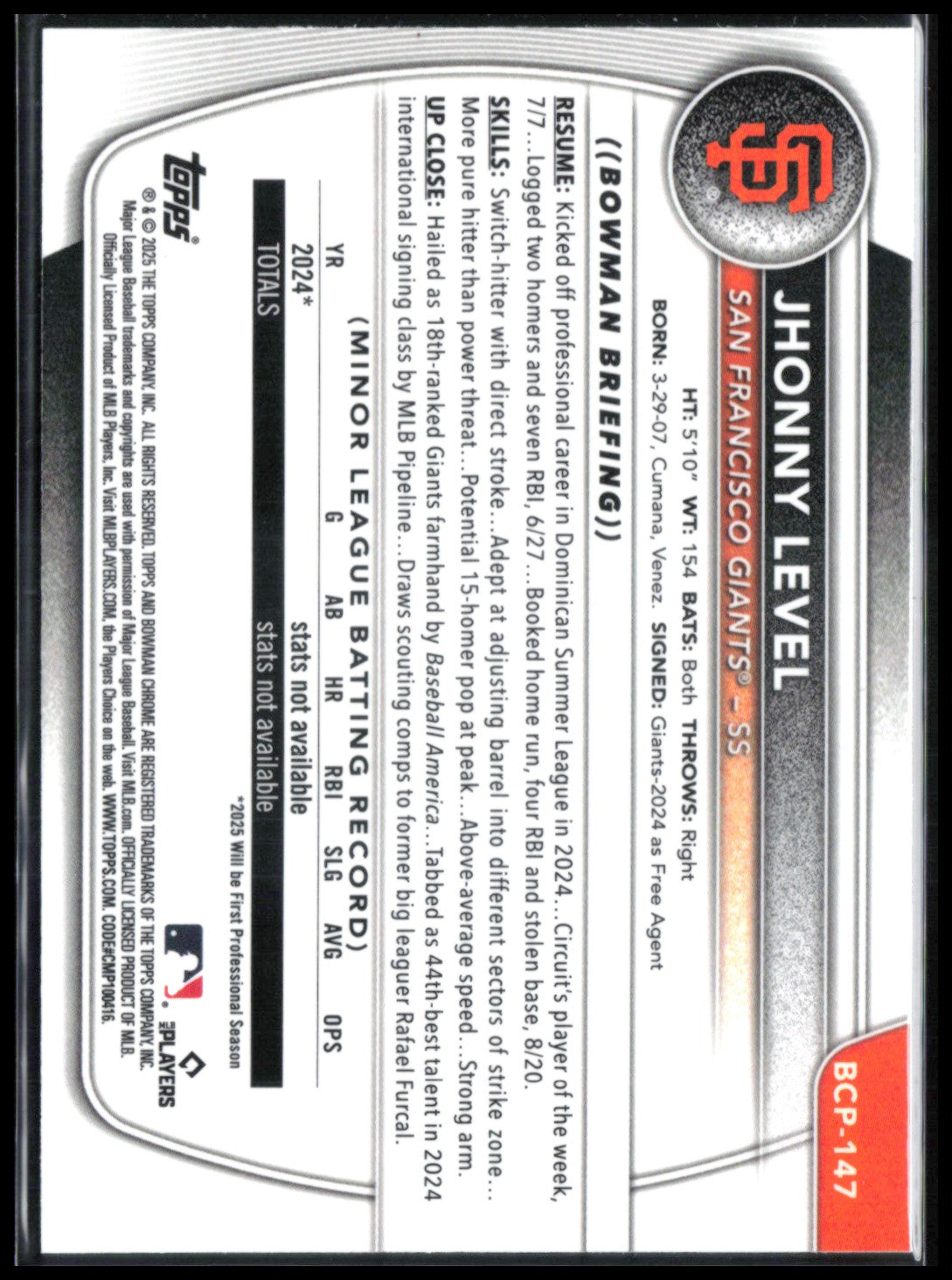Jhonny Level 1st Bowman