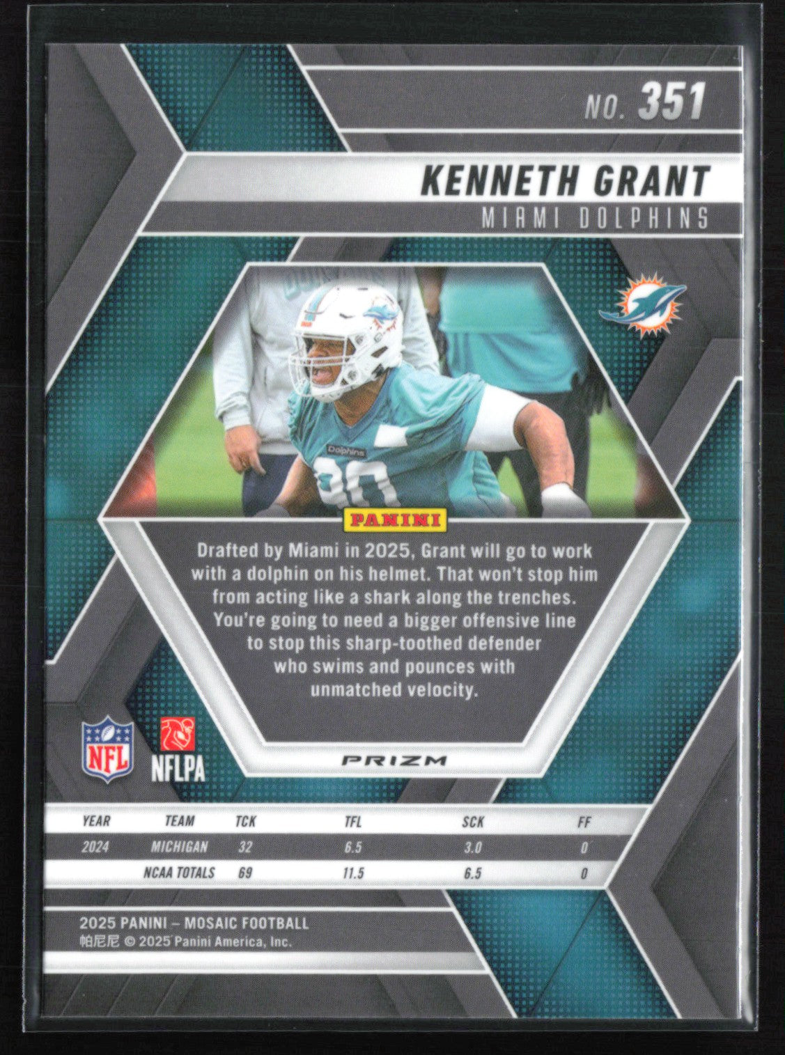 2025 Panini Mosaic Green 351 Kenneth Grant RC Green – Dollar Box