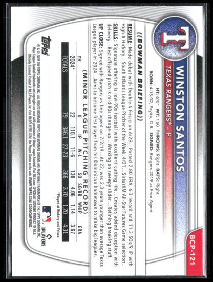 Winston Santos 1st Bowman Mojo