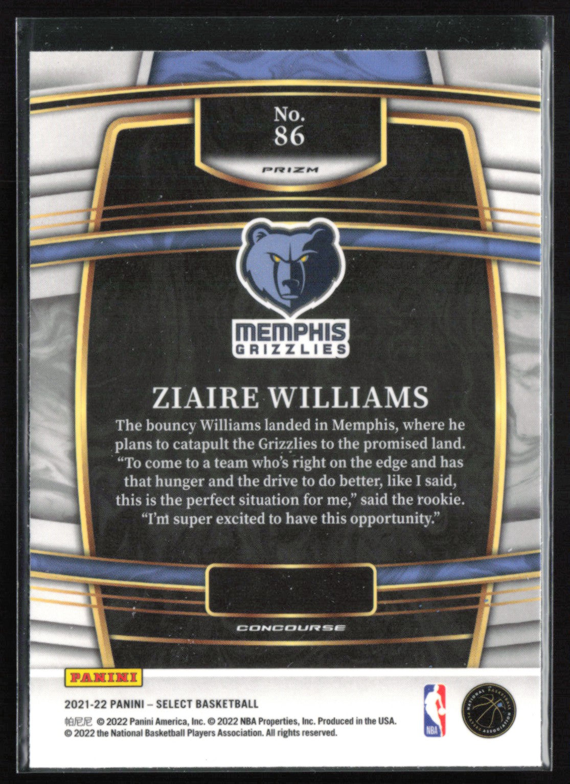 Ziaire Williams RC Silver