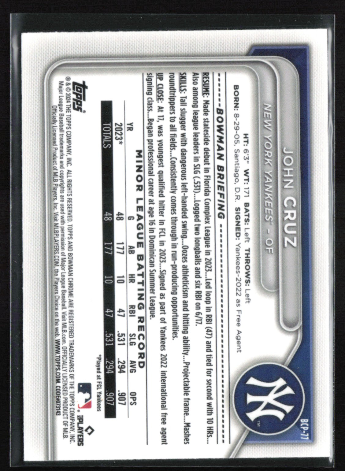 John Cruz 1st Bowman Lava /399