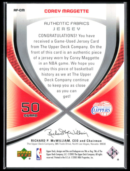 Corey Maggette Game-Used Jersey