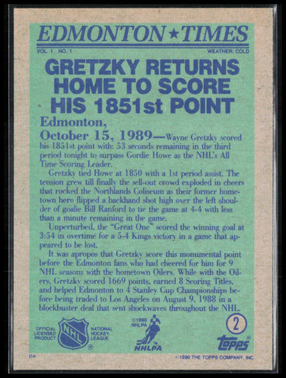 Wayne Gretzky 1990 Topps