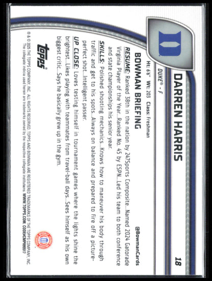 Darren Harris 1st Bowman Purple Lava