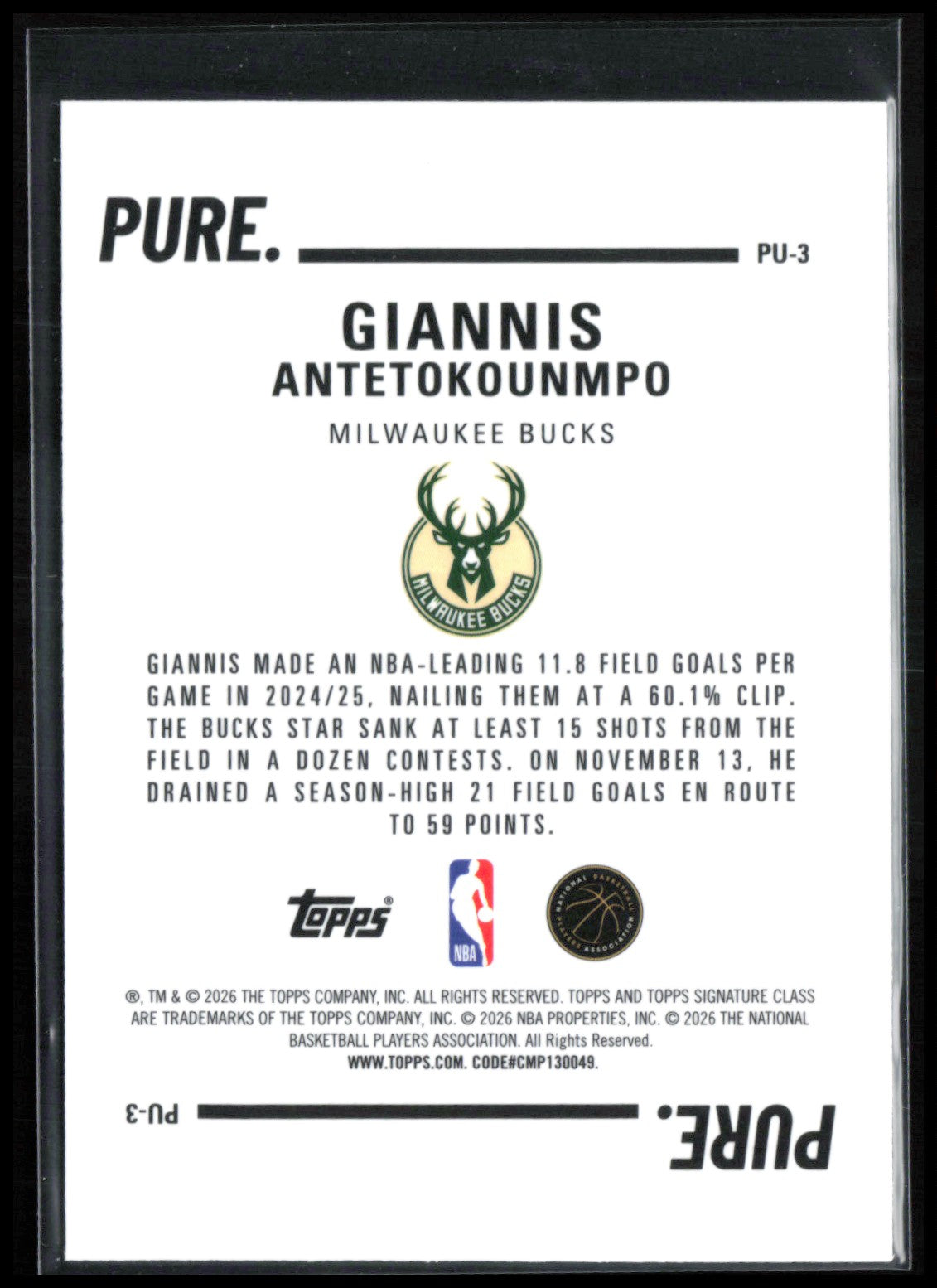 Giannis Antetokounmpo Pure.