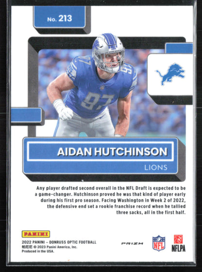Aidan Hutchinson RC Rated Rookie Pink Holo