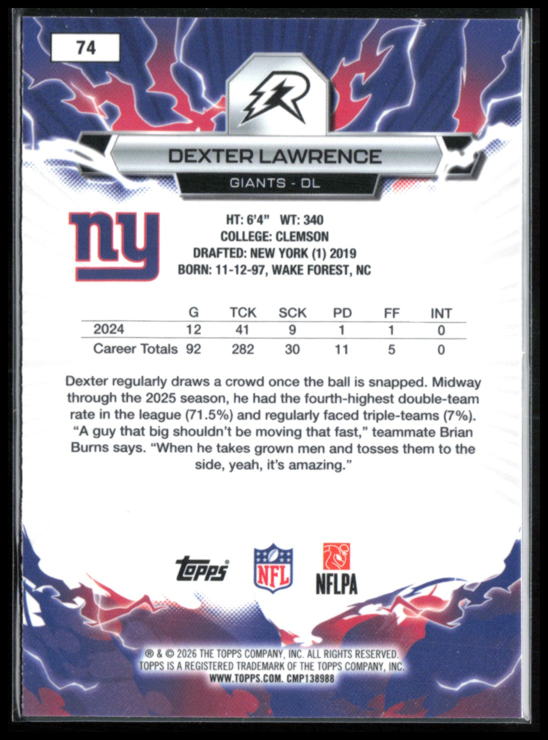 Dexter Lawrence Orange Blue Disco