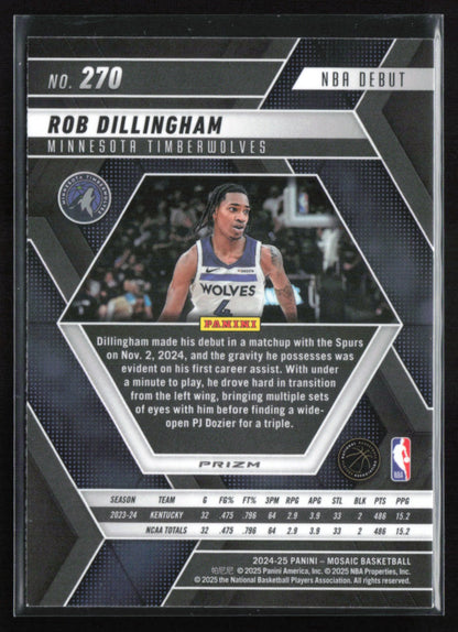 Rob Dillingham RC Mosaic Prizm