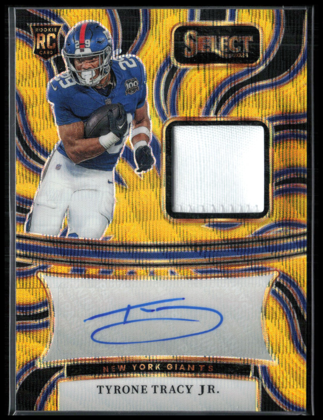 Tyrone Tracy Jr. RC Gold Wave Patch Auto 2024 Select