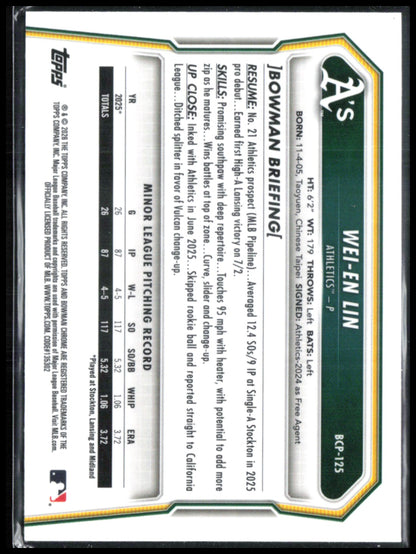 Wei-En Lin 1st Bowman Chrome