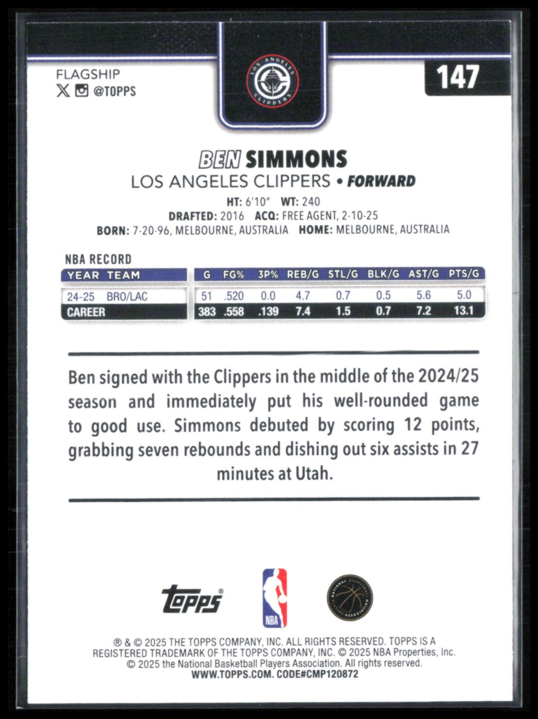 Ben Simmons Blue /150