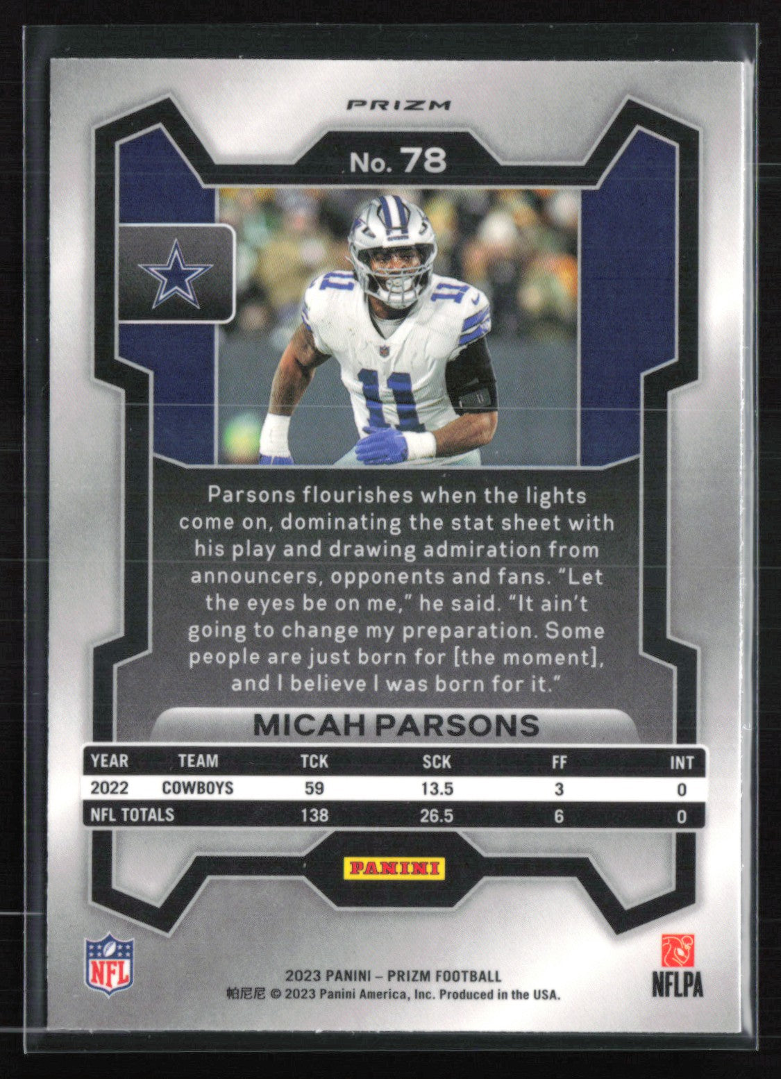 Micah Parsons Silver Prizm