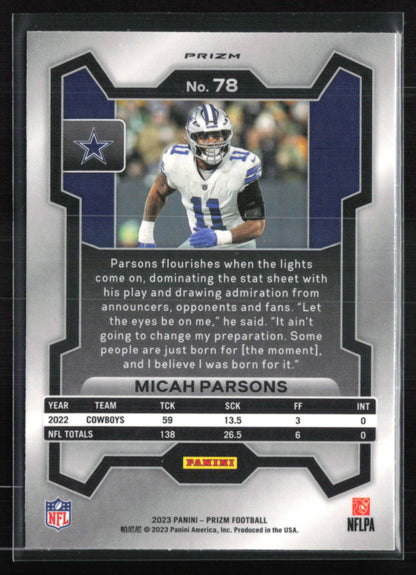 Micah Parsons Silver Prizm