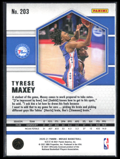 Tyrese Maxey RC 2020-21 Mosaic