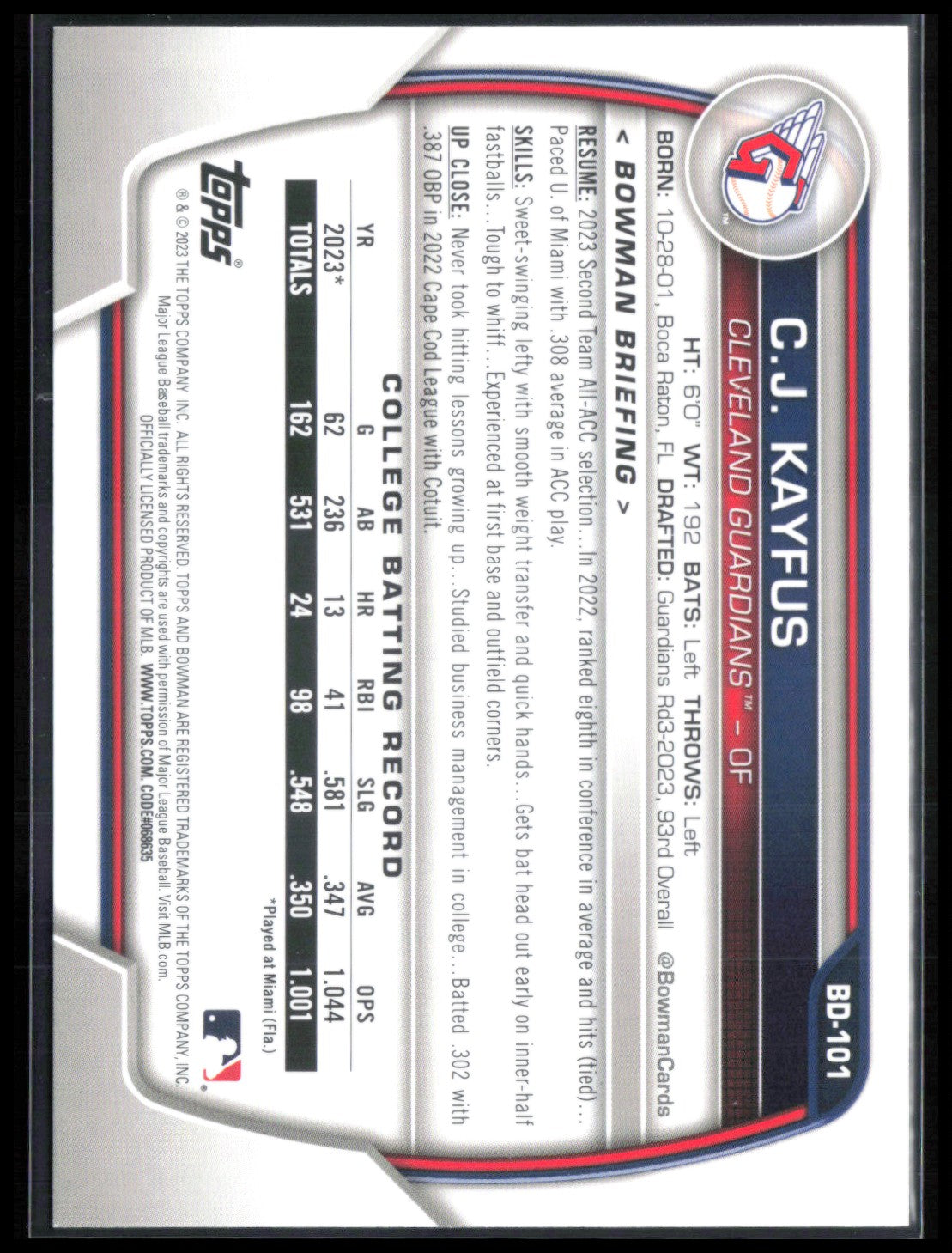 C.J. Kayfus 1st Bowman