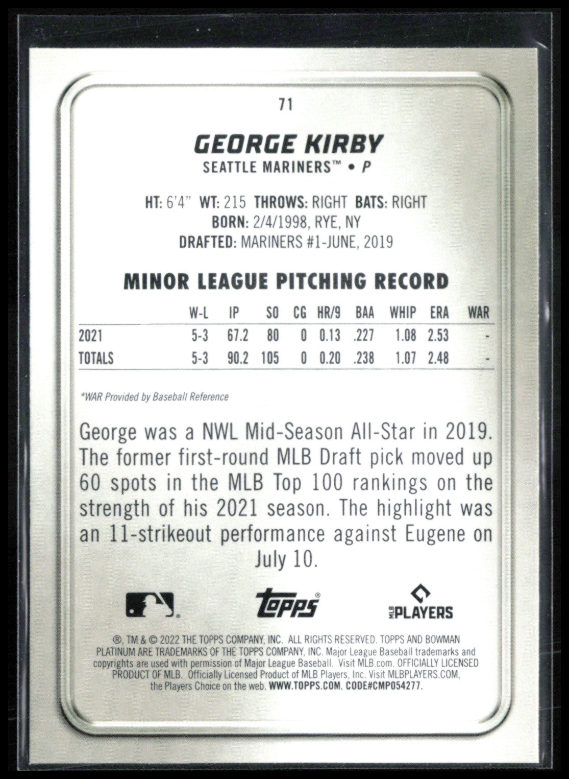 George Kirby RC Crackle Foil