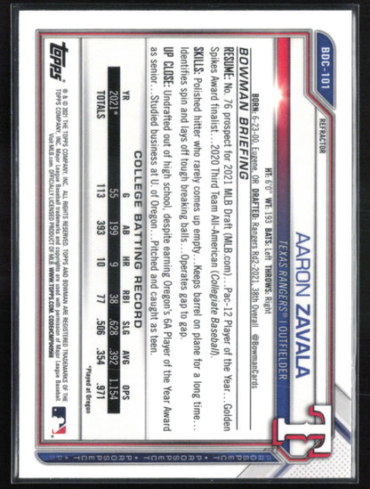 Aaron Zavala 1st Bowman Refractor