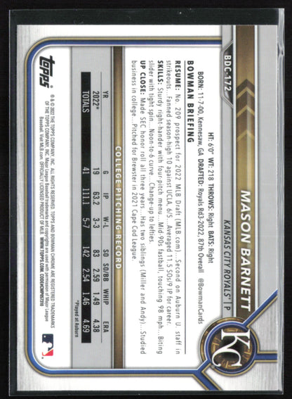 Mason Barnett 1st Bowman B&W Raywave